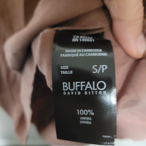 Buffalo David Bitton Mocha Brown Boho Peasant Mini Dress Pockets NWT - Picture 10 of 13